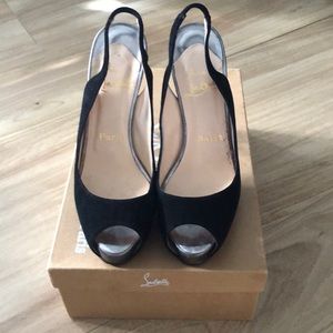 Christian Louboutin suede sling back Prive pumps